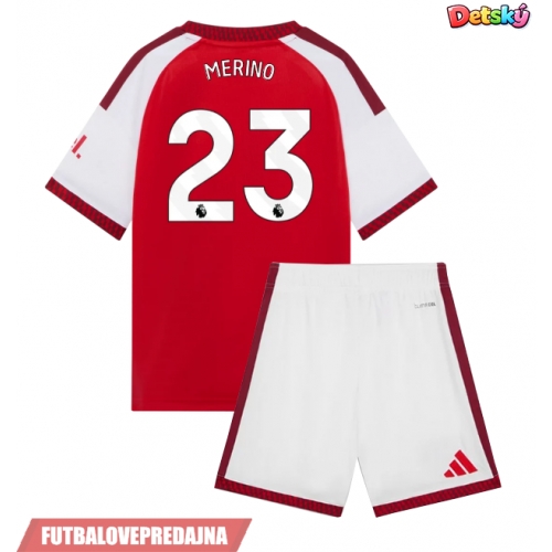 Lacne Dětský Futbalové dres Arsenal Mikel Merino #23 2026-27 Krátky Rukáv - Domáci (+ trenírky)